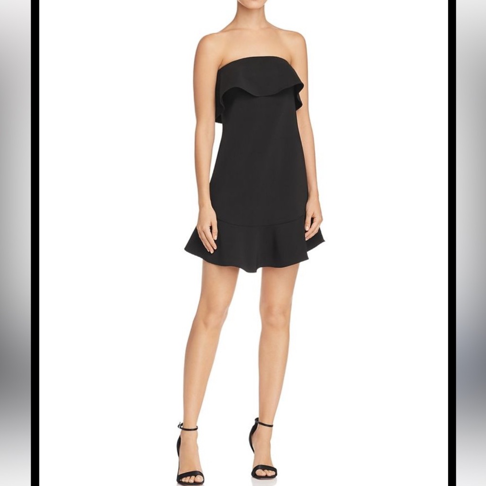 Aqua Black Strapless Mini Dress XS